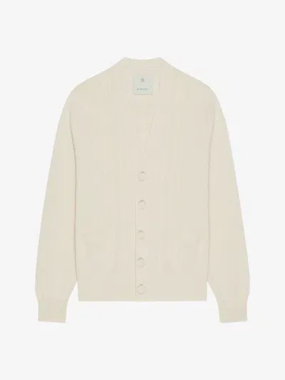 Givenchy 4g Cable-knit Cardigan In White