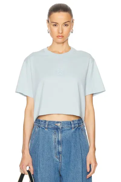 Givenchy 4g Cropped T-shirt In Sky Blue