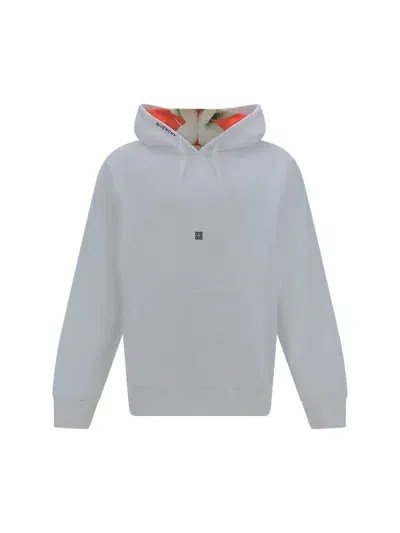 Givenchy 4g Embroidered Drawstring Hoodie In White