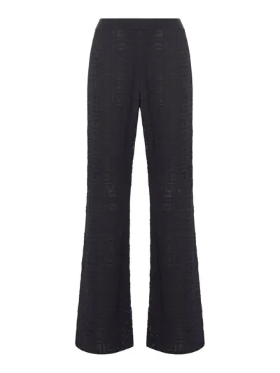 Givenchy 4g Jacquard Flared Pants In Black