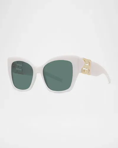 Givenchy 4g Liquid Square Plastic & Nylon Sunglasses In Whitegreen