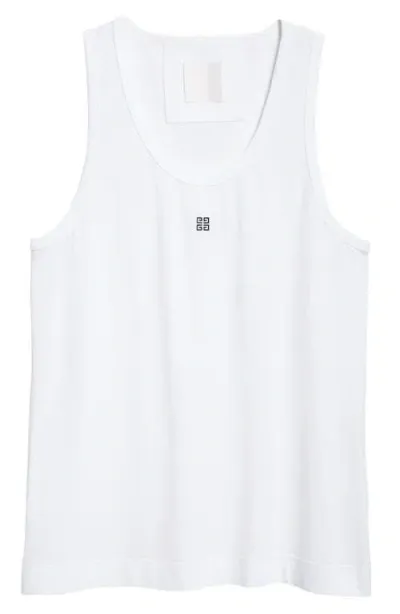 Givenchy 4g Logo Embroidered Cotton Tank In White