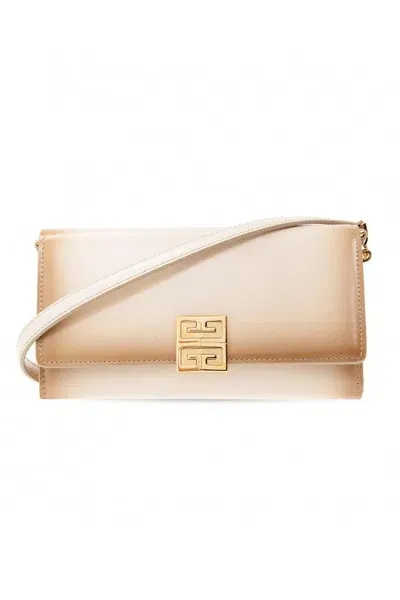 Givenchy 4g Logo-plaque Chained Wallet In Beige