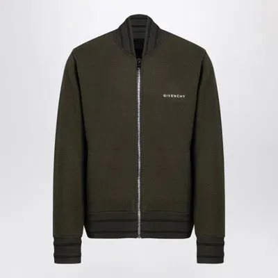 Givenchy 4g Stars Khaki Wool Bomber Jacket In Green