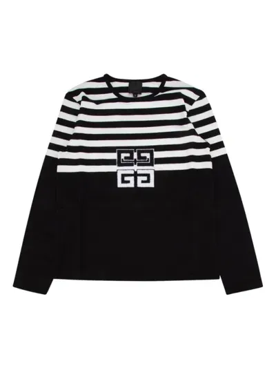 Givenchy 4g Striped Cotton T-shirt In Schwarz