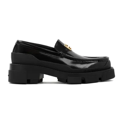 Givenchy 4g Terra Leather Loafers In Black