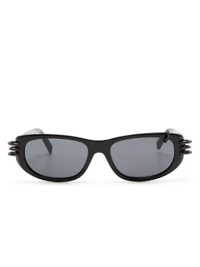 Givenchy Anima Pierced Rectangle-frame Sunglasses In Blue