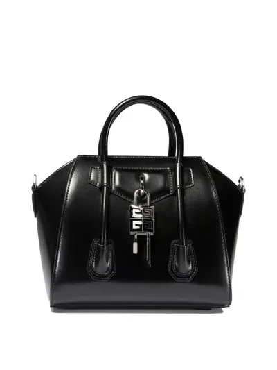 Givenchy Antigona Lock Toy Leather Tote Bag In Black