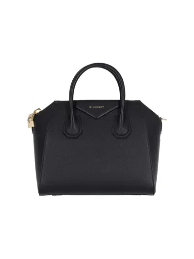 Givenchy Antigona Small Leather Handbag In Black