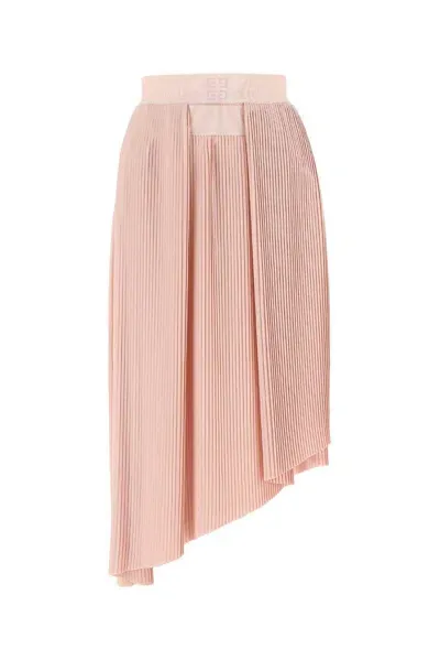 Givenchy Asymmetrical Pleated Skirt In Nude