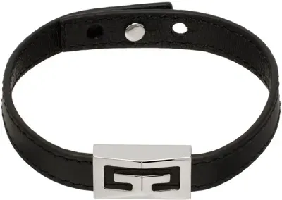 Givenchy Black 2g Leather Bracelet In 008-black/silvery