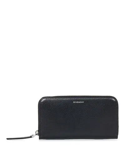 Givenchy Black Calfskin Zip Around Wallet