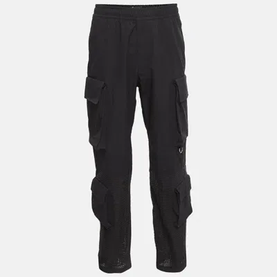 Pre-owned Givenchy Black Cotton And Crochet Trim Cargo Pants M