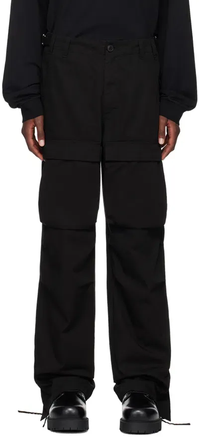 Givenchy Black Flap Pocket Cargo Pants In 001-black