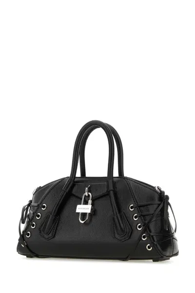 Givenchy Black Leather Mini Antigona Stretch Handbag