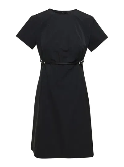 Givenchy Black Mini Dress With Belt In Taffeta Woman