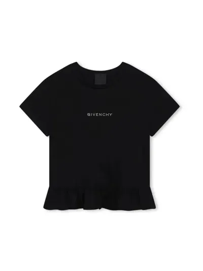 Givenchy Kids' Logo-embellished Cotton T-shirt In Black