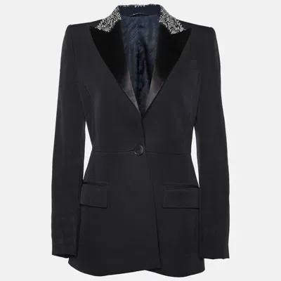 Pre-owned Givenchy Black Wool Embellished Single Breasted Blazer S