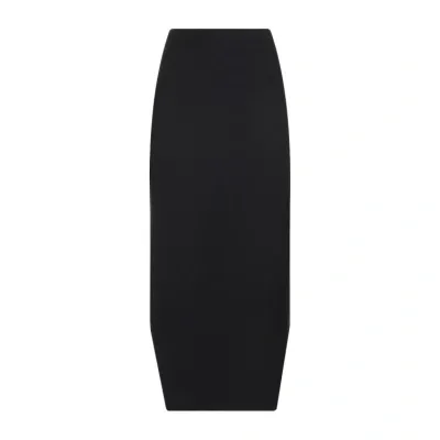 Givenchy Black Wool Front Kick Skirt