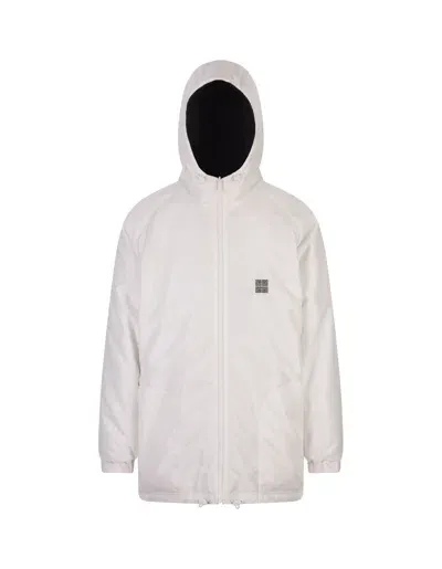 Givenchy Black/white  Reversible Football Parka In Fleece