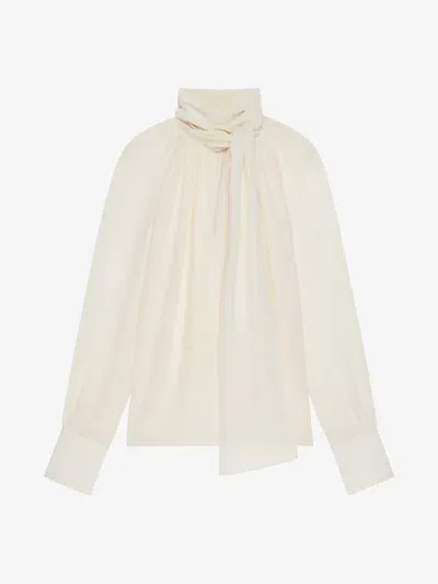 Givenchy Blouse In Silk With Lavallière In White