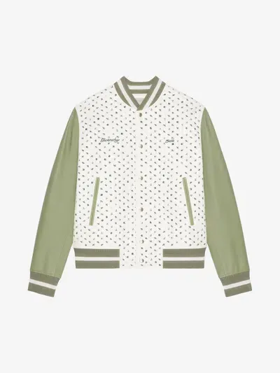 Givenchy Blouson Varsity  1952 En Cuir In Almond Green