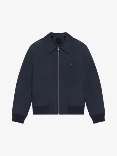 Givenchy Bomber In Suede With 4g Metal In Blue