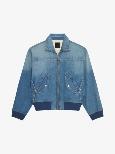 Givenchy Bomber Jacket In Denim In Blue