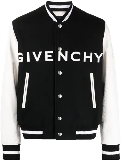 Givenchy Bomber Varsity Nera E Bianca In Black