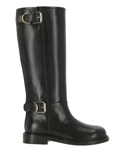 Givenchy Black Buckled Leather Boots