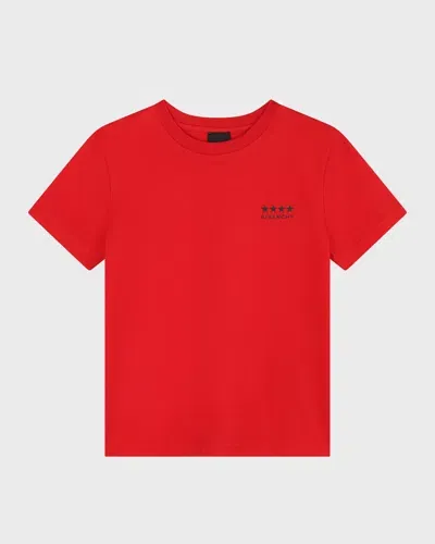 Givenchy Kids' Boy's 4g Printed T-shirt In Bright Red