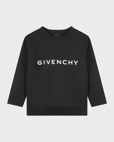 Givenchy Kids' Boy's Logo-print Sweatshirt In Black