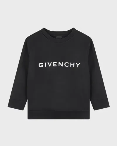 Givenchy Kids' Boy's Logo-print Sweatshirt In Black