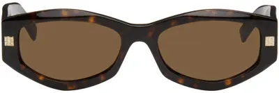 Givenchy Brown Gv Day Sunglasses In 52j Dark Havana/rovi