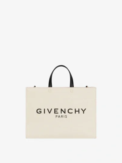 Givenchy Cabas G-tote Médium En Toile In White