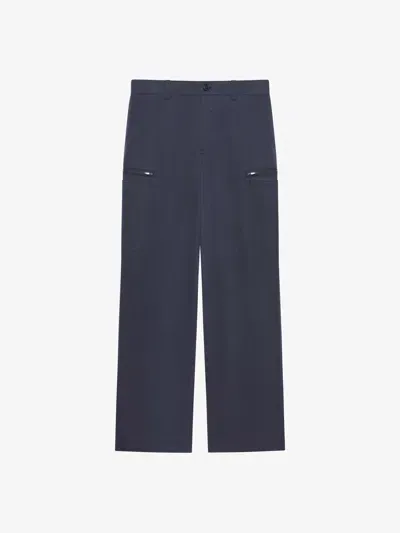 Givenchy Cargo Pants In Ozone Washed Poplin In Blue