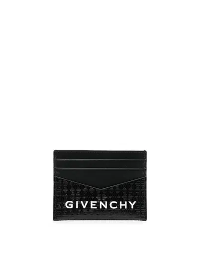 Givenchy Logo Leather Card Case In Black