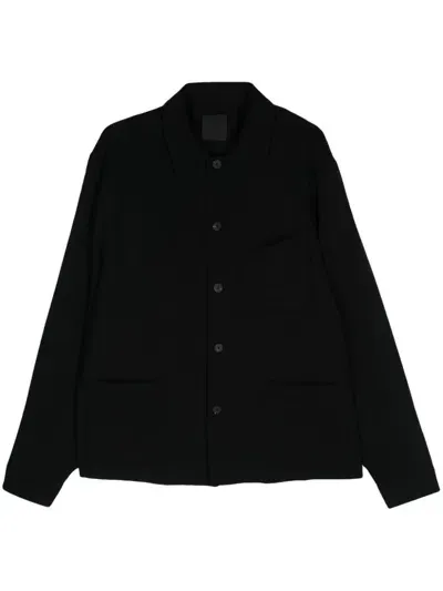 Givenchy Classic-collar Wool Shirt In Black