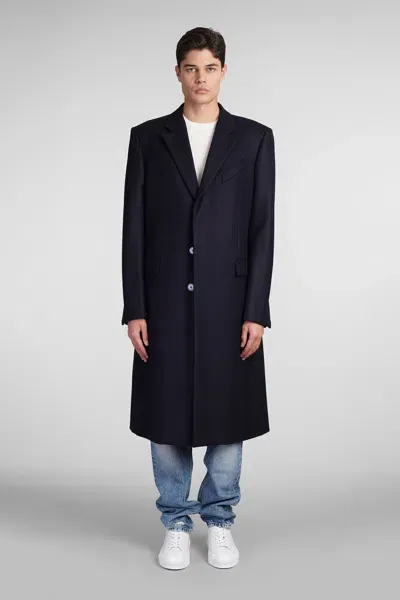 Givenchy Coat In Blue Wool