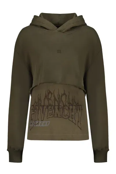 Givenchy Cotton Hoodie In Green