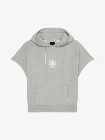 Givenchy Crest Oversized Sleeveless Hoodie In Fleece In Aqua Green