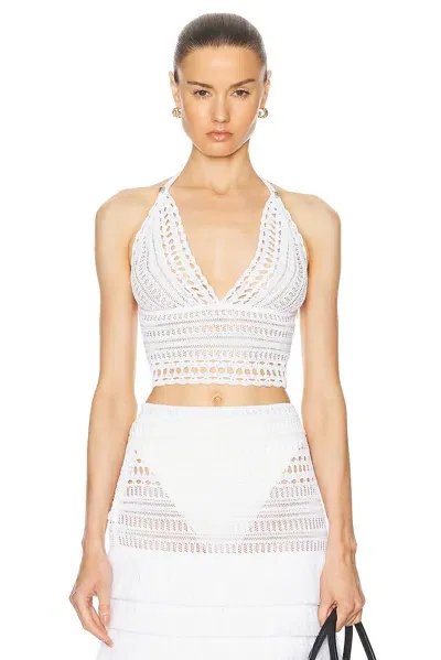 Givenchy Crochet Halter Tank Top In White