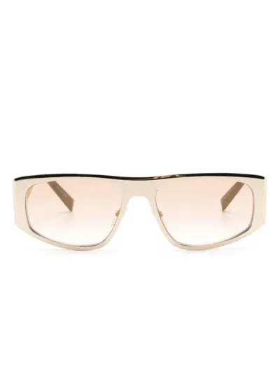 Givenchy Cutout-logo Rectangle-frame Sunglasses In Neutral