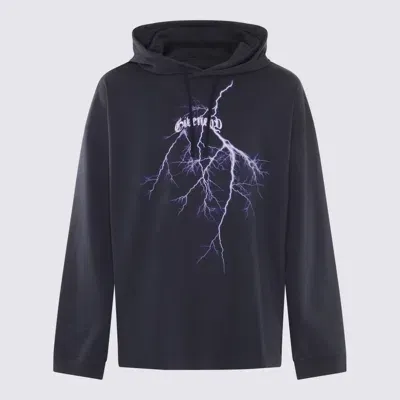 Givenchy Lightning Printed Drawstring Hoodie In Deep Blue