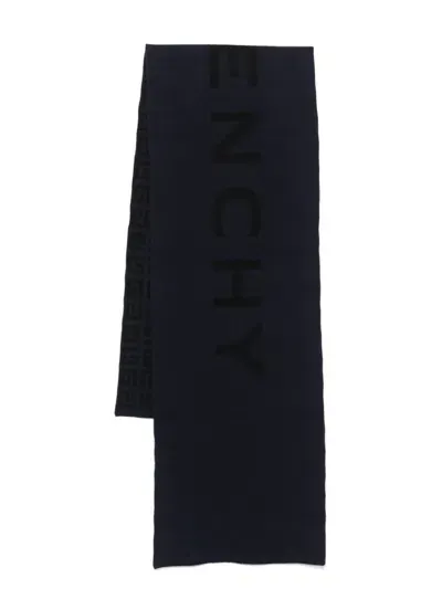 Givenchy Double Face Scarf In Navy/grey