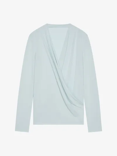 Givenchy Draped Blouse In Crepe Jersey In Frost