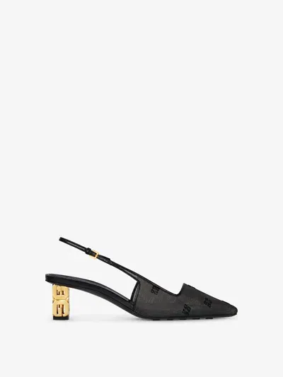 Givenchy G Cube Patent Leather Slingback Décol In Black