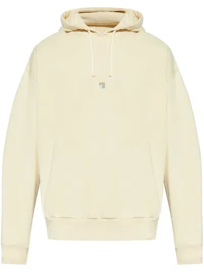 Givenchy Embroidered Logos Boxy Fit Cotton Hoodie In White