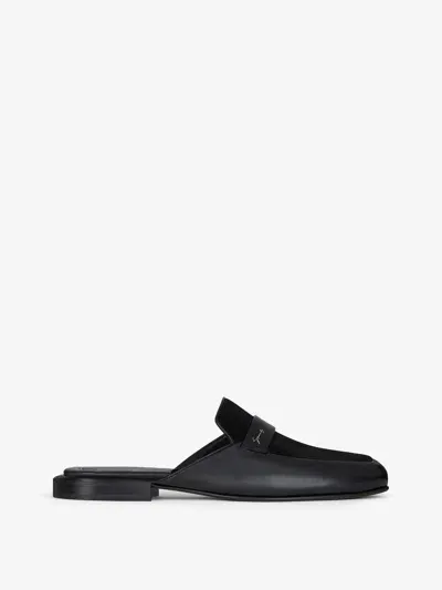 Givenchy Flat Mules In Leather And Suede