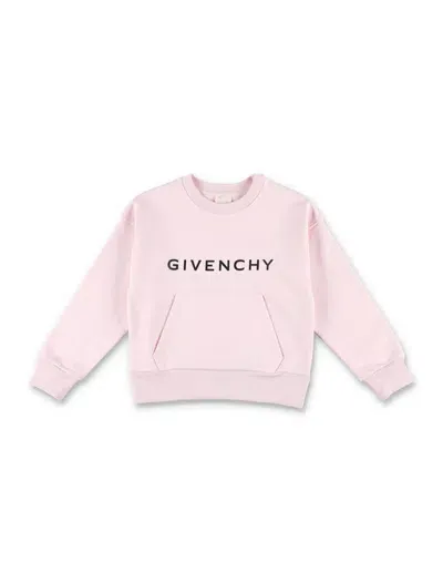 Givenchy Kids' Logo-print Cotton Sweatshirt In Pink